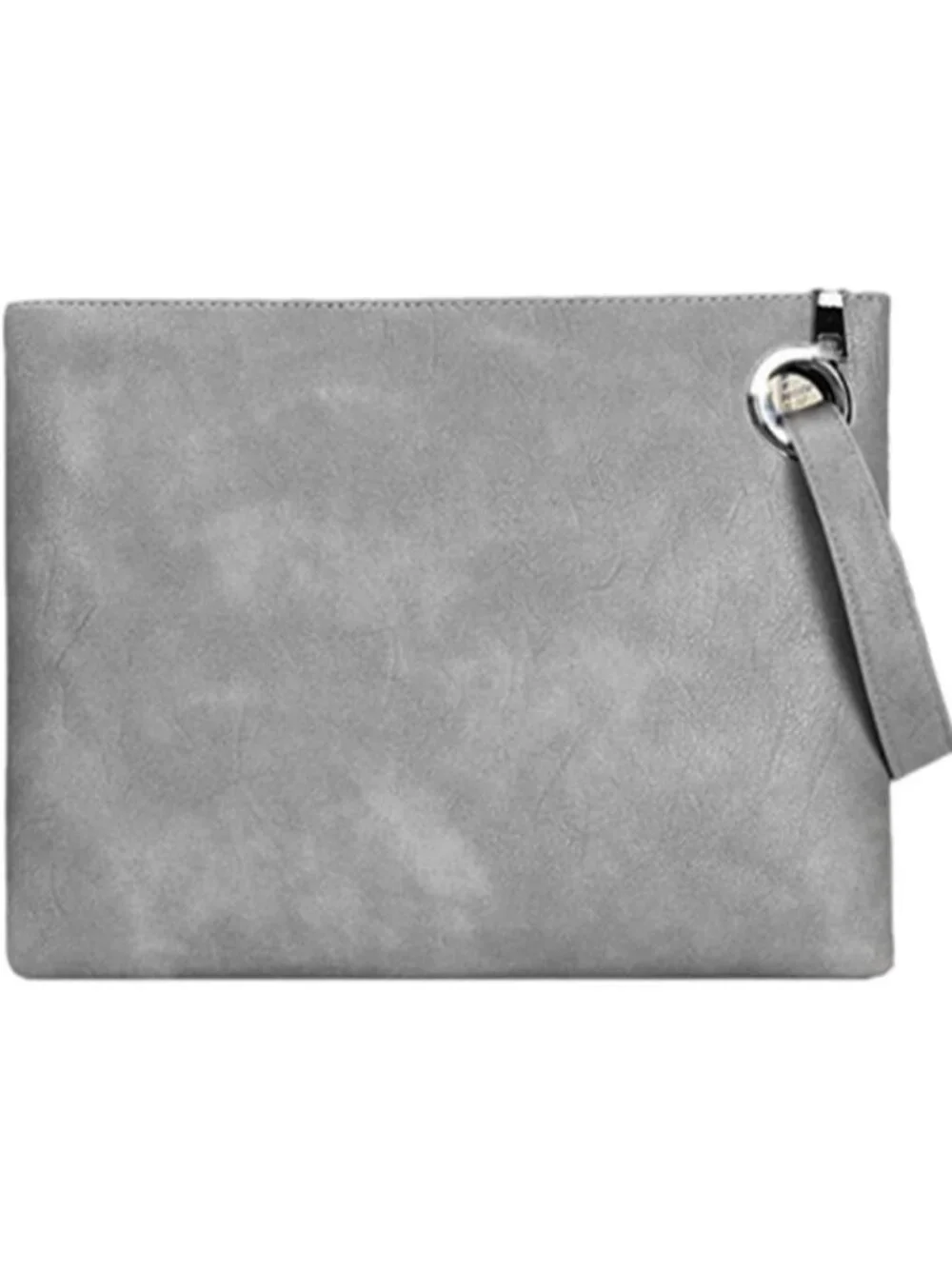 Women's Gray Evening Clutch Purse Envelope Zipper Handbag Shoulder Bag